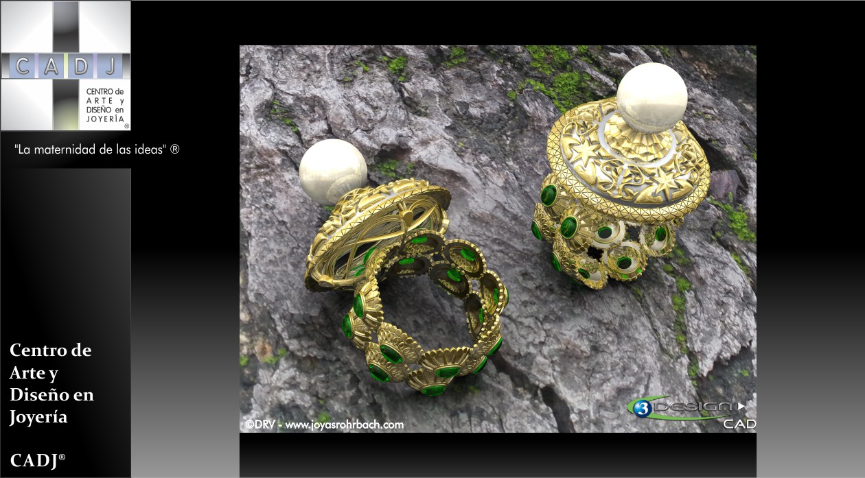 Diseño de joyas 3D, maestro joyero Damien Rohrbach - el arte joyero, Escuela de Joyería CADJ ®
