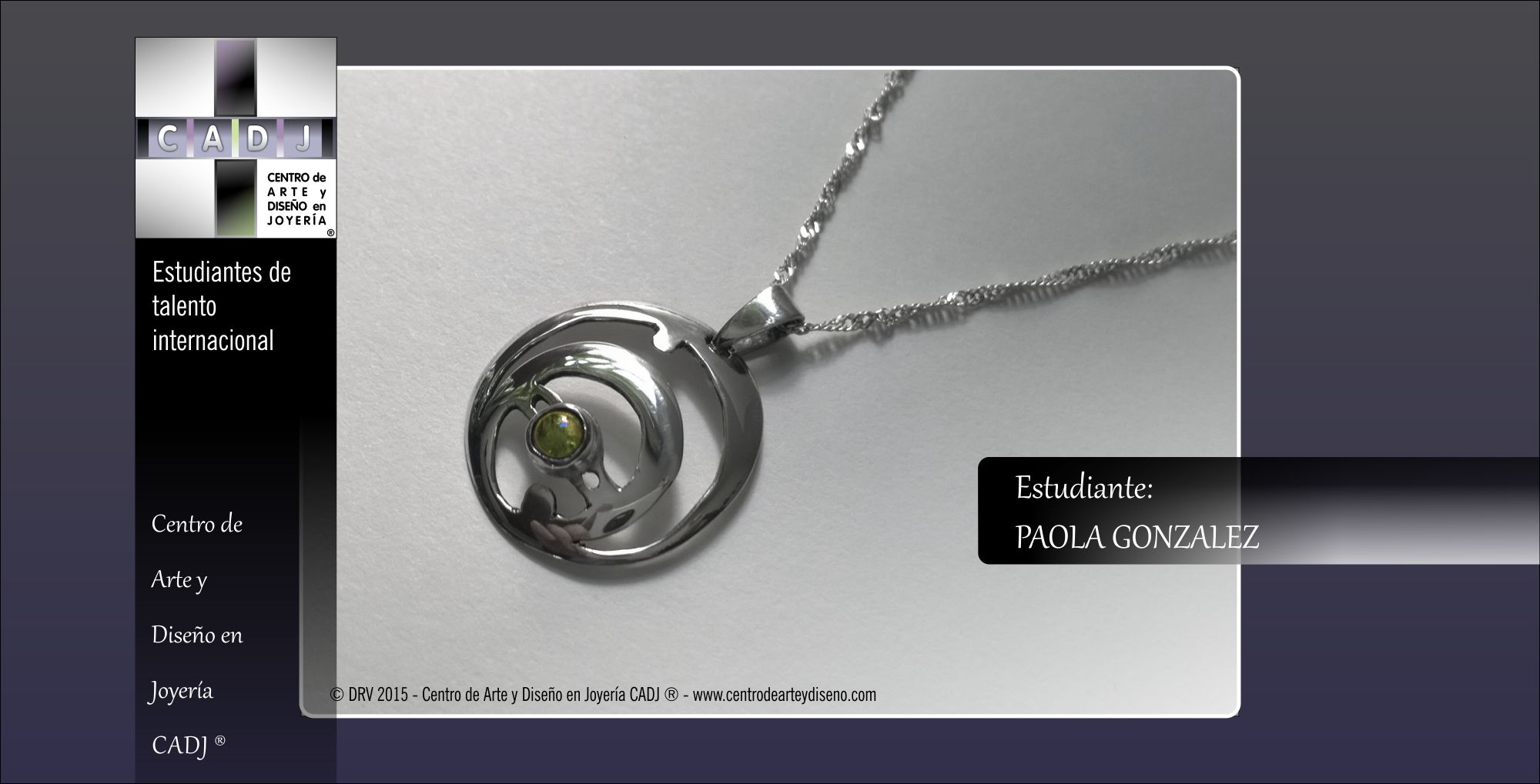 Dije de Saturno con peridoto - Escuela de joyería CADJ ®