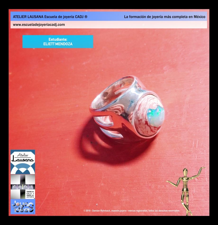 Anillo de plata modelado en cera, Escuela de joyería CADJ ®