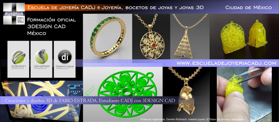 Diseño de joyas con 3DESIGN CAD, Escuela de joyería CADJ ®
