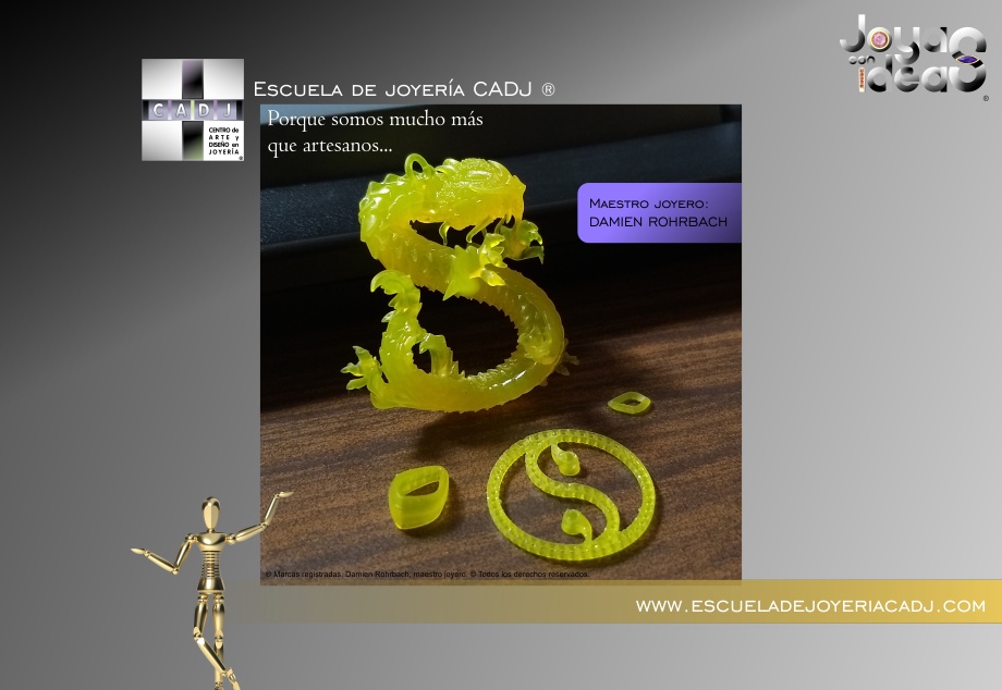 Karma dragon, piezas impresas en 3D, Escuela de joyería CADJ ®