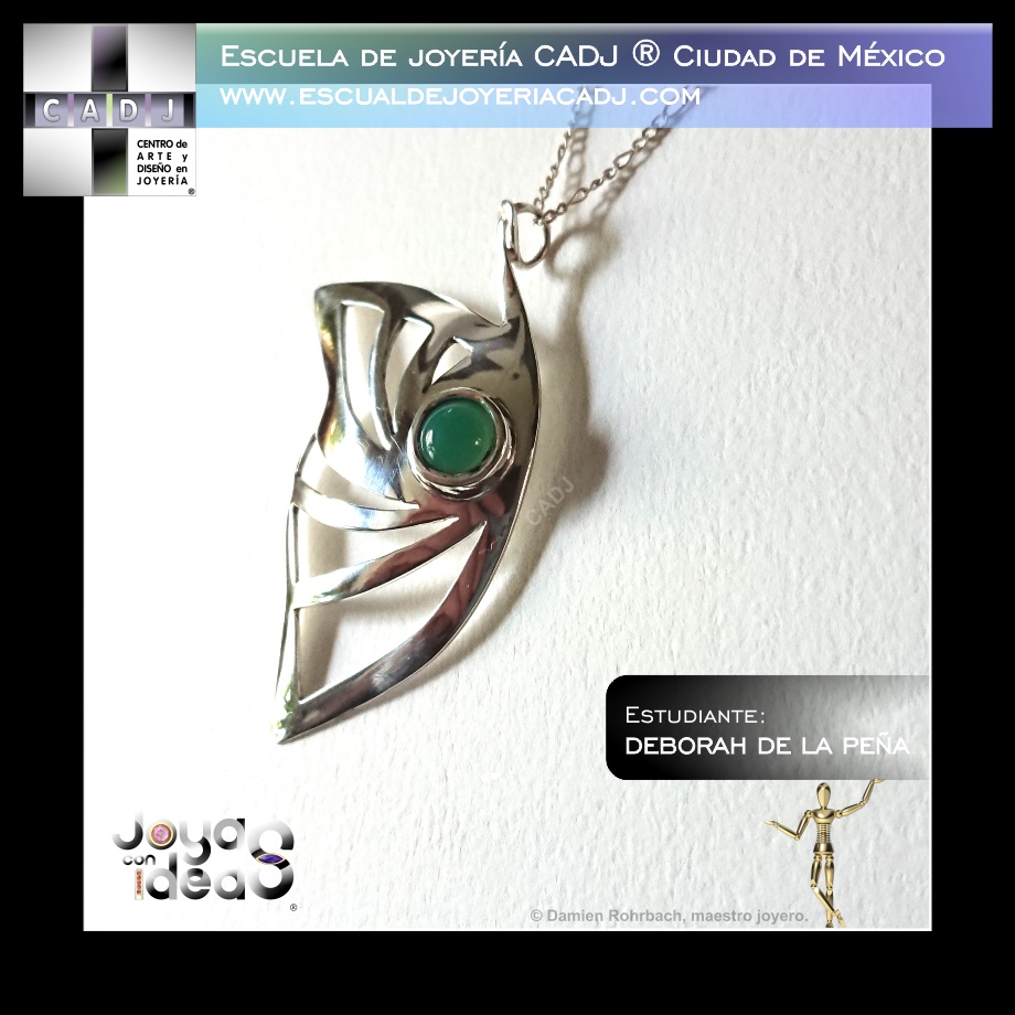 Dije con ágata verde, Escuela de joyería CADJ ®