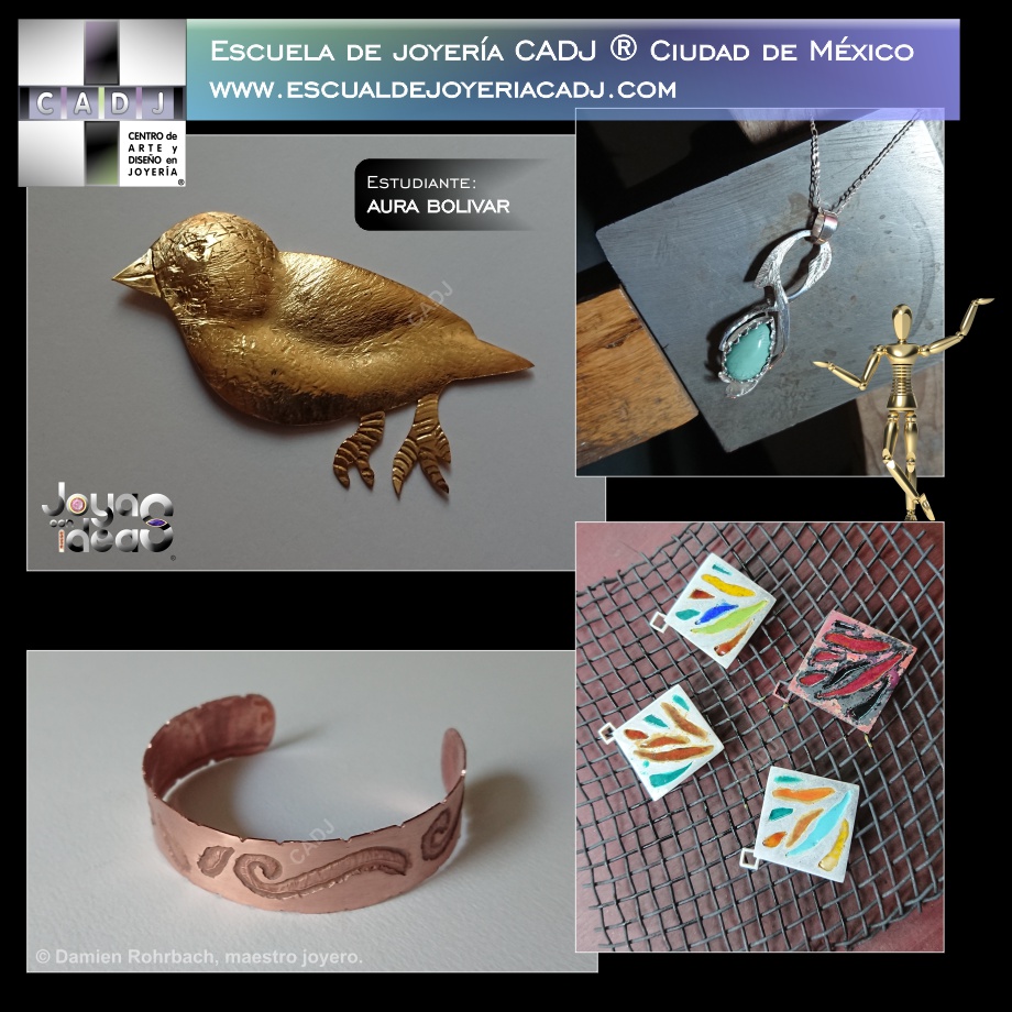 Dije con cuarzo rutilado, Escuela de joyería CADJ ®