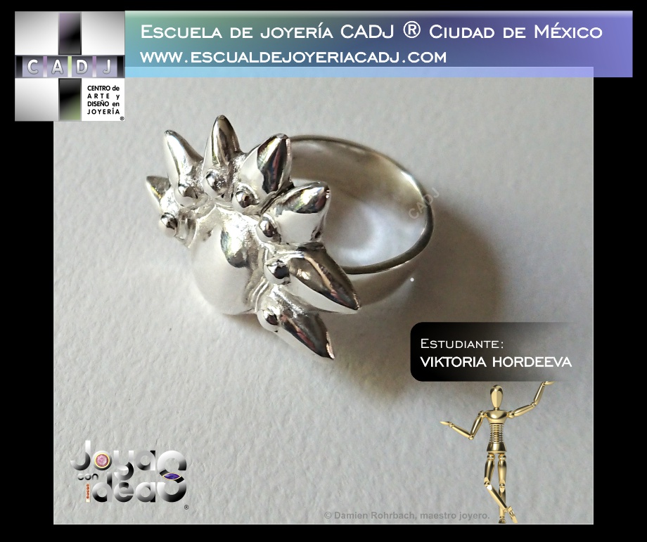 Anillo de plata modelado en cera, Escuela de joyería CADJ ®