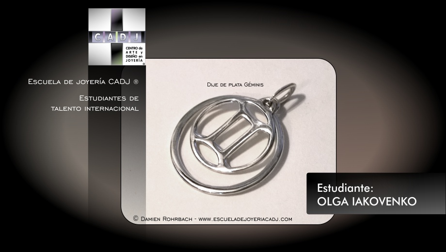 Dije de plata Géminis, Escuela de joyería CADJ ®