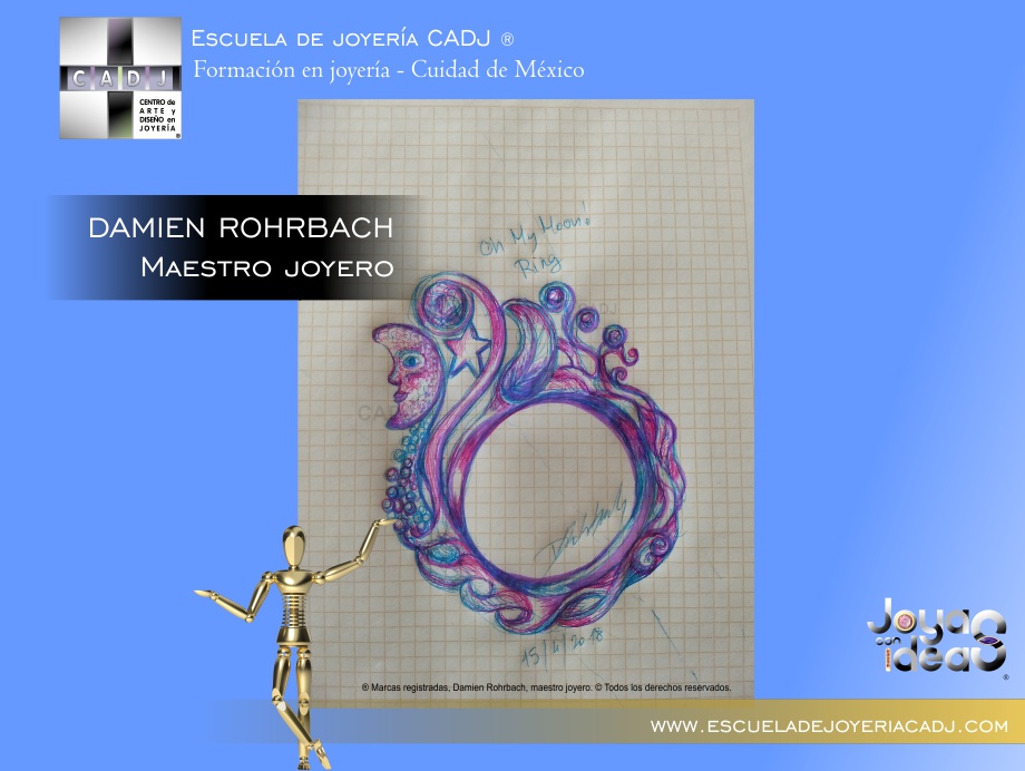 Boceto de anillo, Escuela de joyería CADJ ®