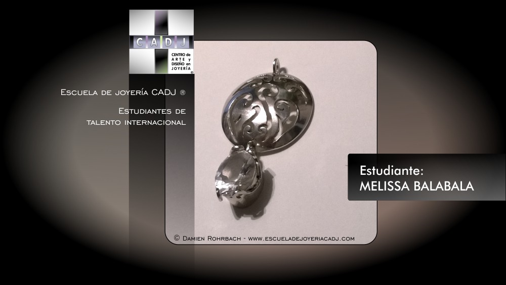 Locket de plata con perla, Escuela de joyería CADJ ®