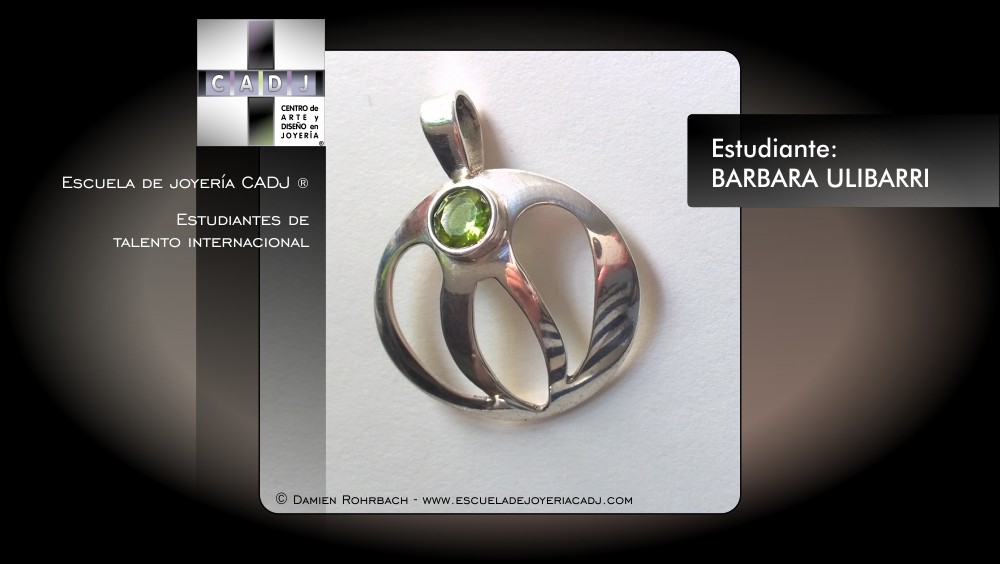 Dije de plata con peridoto, Escuela de joyería CADJ ®