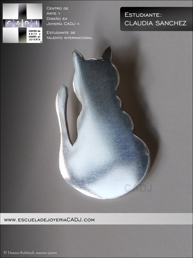 Pulsera de plata con escarabajo pavonado, Escuela de joyería CADJ ®