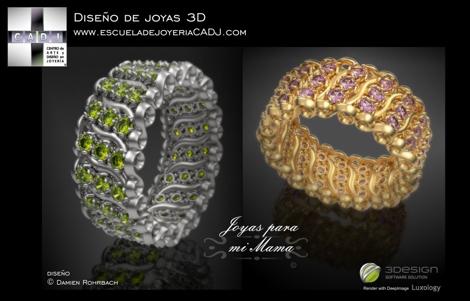 Joyas para mi Mamá, Damien Rohrbach, maestro joyero Escuela de joyería CADJ ® joyas 3D con 3Design CAD