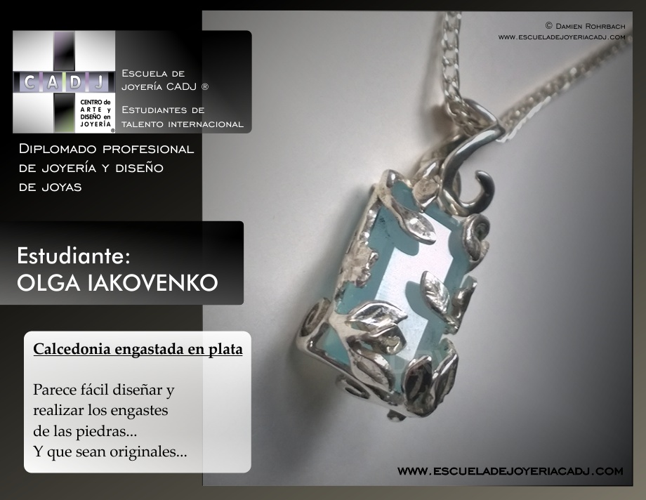 Collar de plata con ámbar, Escuela de joyería CADJ ®