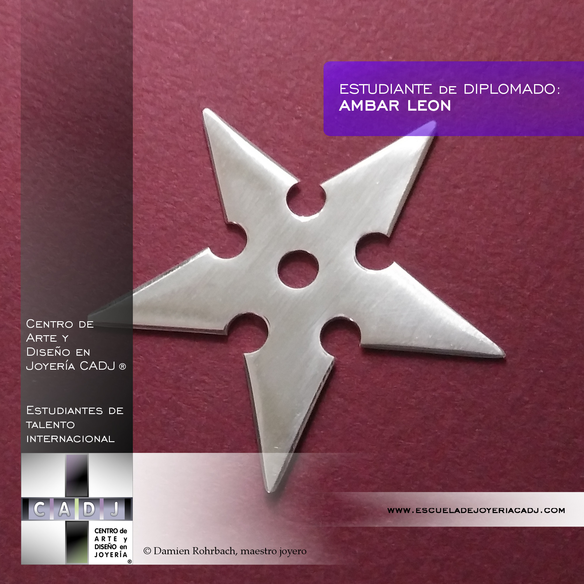 Shuriken, plata, Escuela de joyería CADJ ®