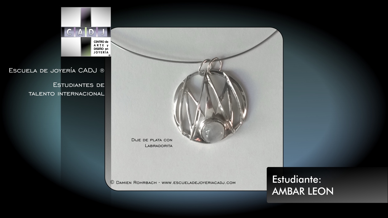 Dije de plata con Labradorita, Escuela de joyería CADJ ®