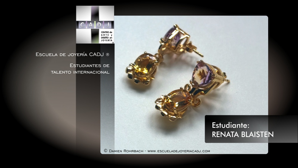 Anillo de plata con citrino en chatón, escuela de joyería CADJ ®