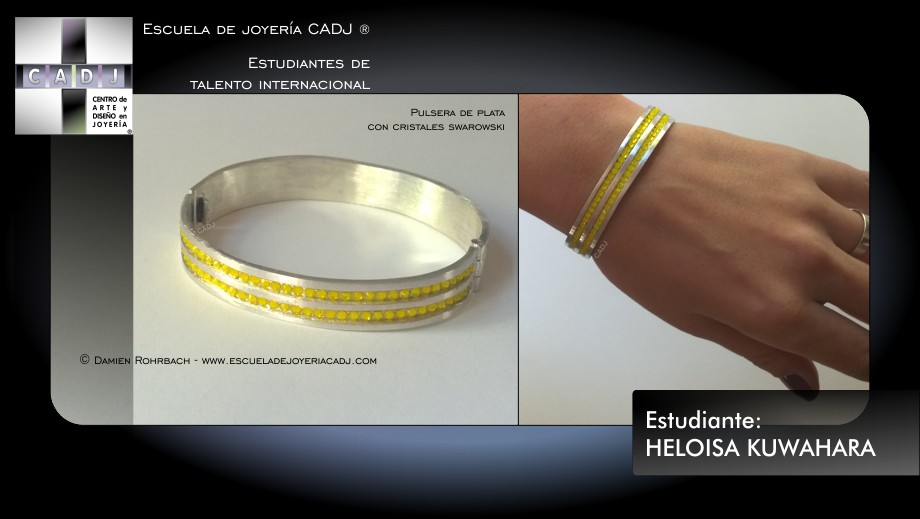 Pulsera de plata con cristales SWAROWSKI, Escuela de joyería CADJ ®