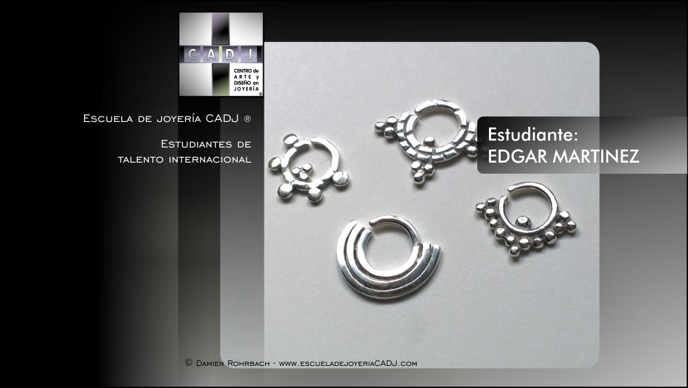 Piezas de piercing septum en plata, escuela de joyería CADJ ®